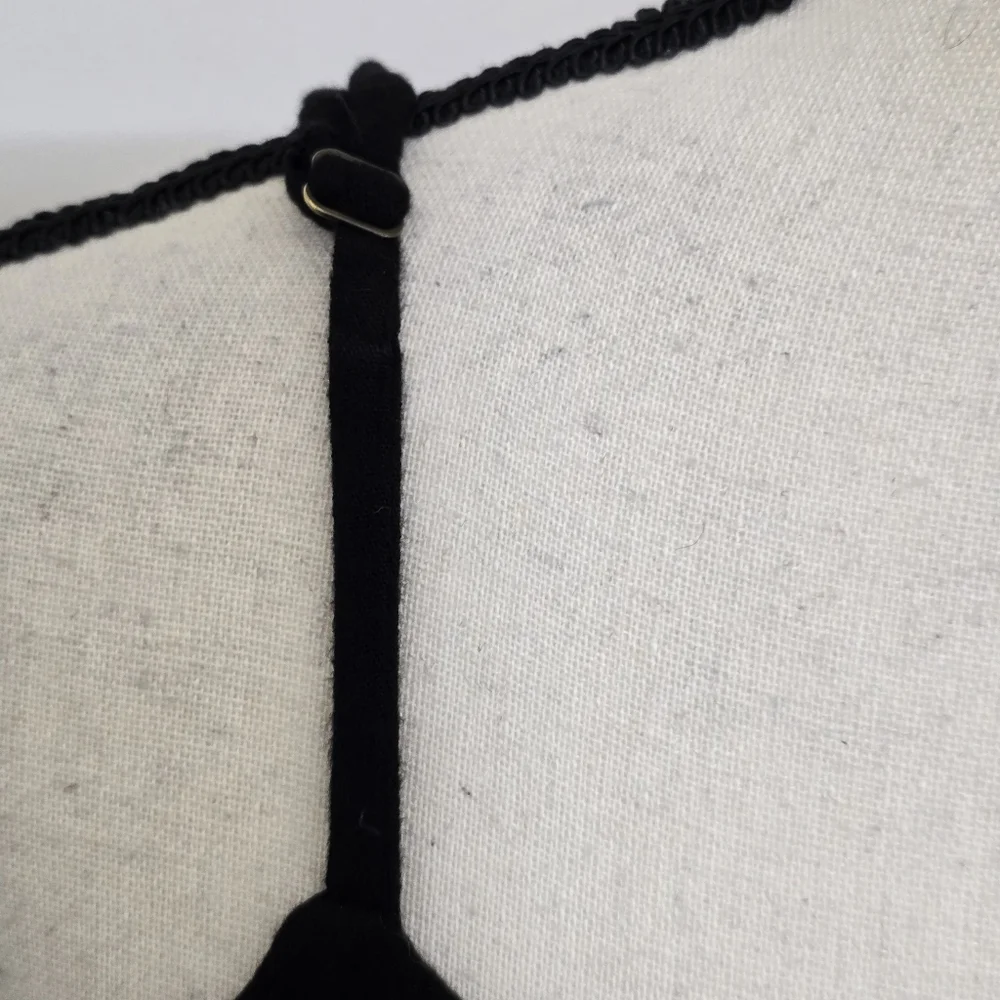 KNOX ROSE size Small Sleeveless Embroidered Tie Waist‎ Button Boho Dress Black